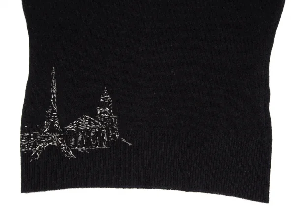ケイタマルヤマKEITA MARUYAMA エッフェル塔ステッチ刺繍ニットアンサンブル 黒1 K-117248_006