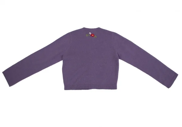ケイタマルヤマKEITA MARUYAMA フラワー刺繍ニットカーディガン 紫M K-117252_013