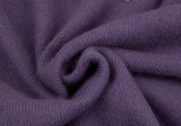 ケイタマルヤマKEITA MARUYAMA フラワー刺繍ニットカーディガン 紫M K-117252_015