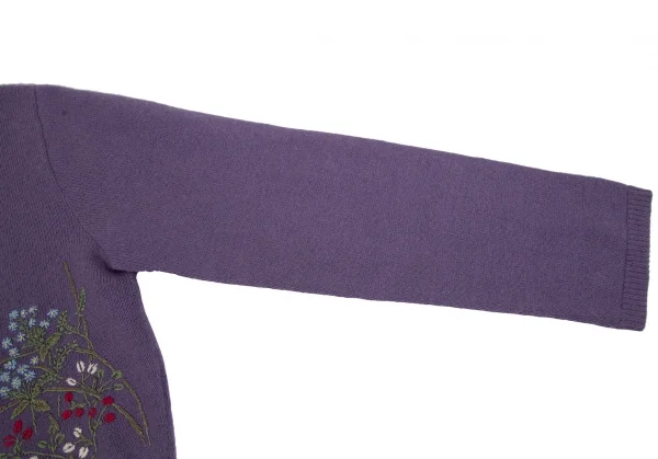 ケイタマルヤマKEITA MARUYAMA フラワー刺繍ニットカーディガン 紫M K-117252_007