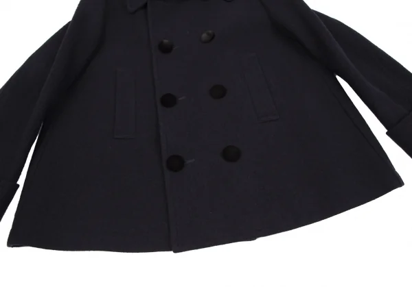 トリココムデギャルソンtricot COMME des GARCONS ウールダブルハーフコート 紺M位 K-117257_010