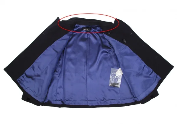 トリココムデギャルソンtricot COMME des GARCONS ウールダブルハーフコート 紺M位 K-117257_013