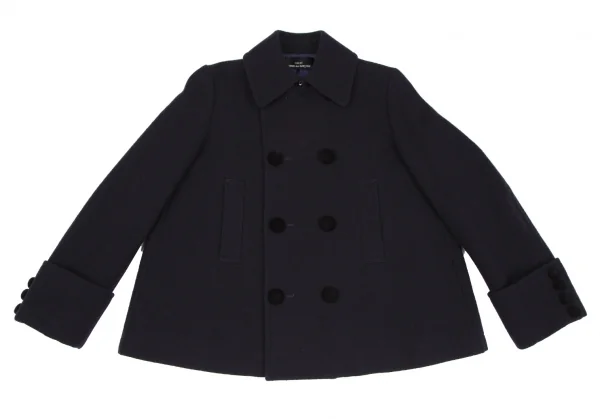 トリココムデギャルソンtricot COMME des GARCONS ウールダブルハーフコート 紺M位 K-117257_002