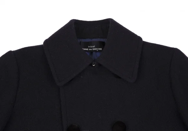 トリココムデギャルソンtricot COMME des GARCONS ウールダブルハーフコート 紺M位 K-117257_003