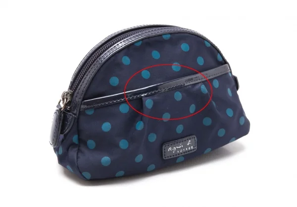 アニエスベーagnes b.VOYAGE ドットプリントコスメポーチ 紺 K-117263_002