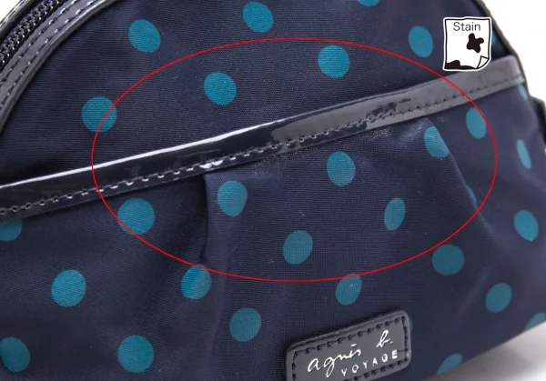アニエスベーagnes b.VOYAGE ドットプリントコスメポーチ 紺 K-117263_003
