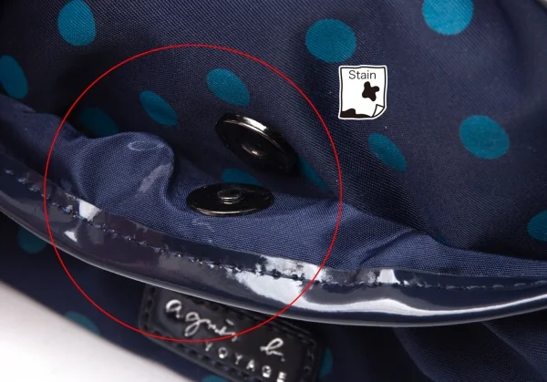 アニエスベーagnes b.VOYAGE ドットプリントコスメポーチ 紺 K-117263_004