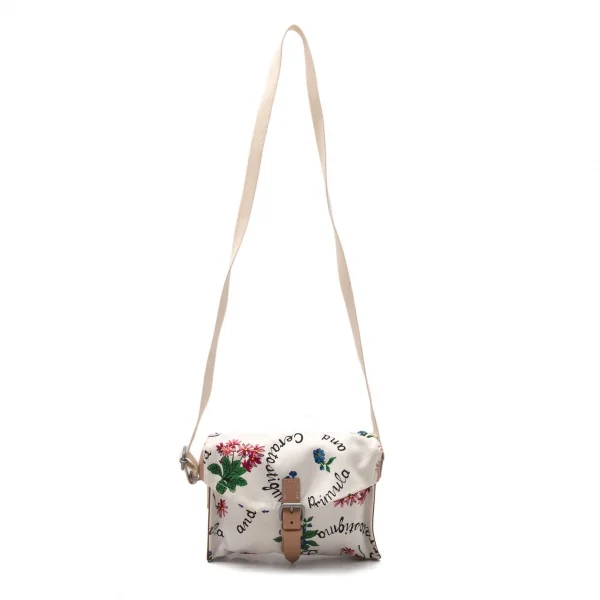 トリココムデギャルソンtricot COMME des GARCONS フラワープリントショルダーバッグ 白 K-117265_001