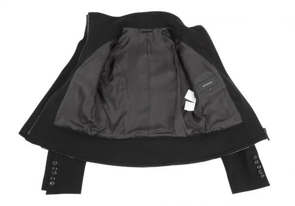 バーバリーBURBERRY ウールカシミヤパイピングショートダッフルコート 黒38 K-117269_010