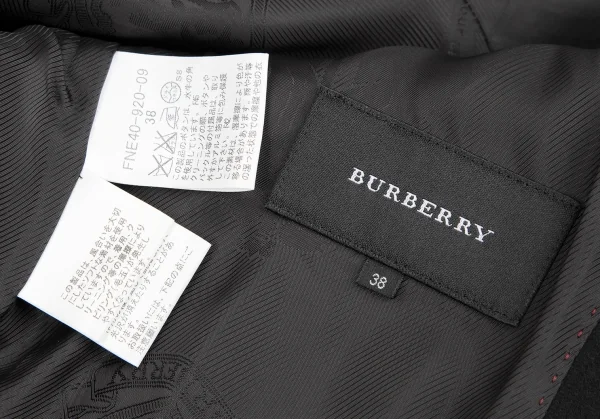 バーバリーBURBERRY ウールカシミヤパイピングショートダッフルコート 黒38 K-117269_017