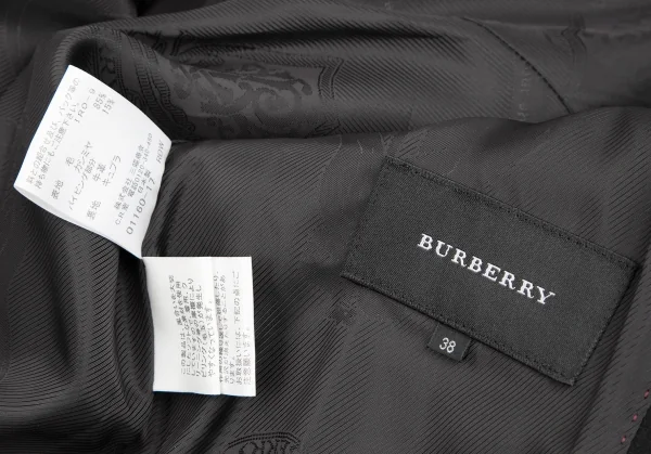 バーバリーBURBERRY ウールカシミヤパイピングショートダッフルコート 黒38 K-117269_018