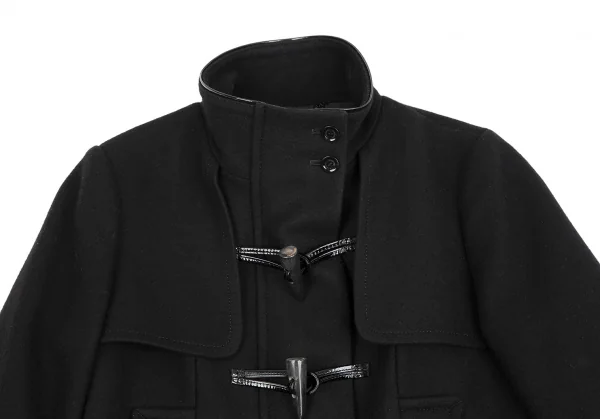 バーバリーBURBERRY ウールカシミヤパイピングショートダッフルコート 黒38 K-117269_003