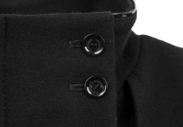 バーバリーBURBERRY ウールカシミヤパイピングショートダッフルコート 黒38 K-117269_004