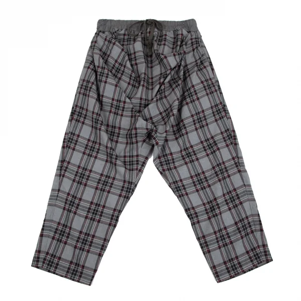 ヴィヴィアンウエストウッドマンVivienne Westwood MAN ウエスト切替タータンチェックサルエルパンツ グレー46 K-117271_001