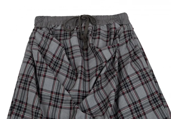 ヴィヴィアンウエストウッドマンVivienne Westwood MAN ウエスト切替タータンチェックサルエルパンツ グレー46 K-117271_002