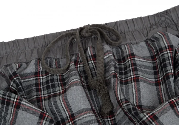 ヴィヴィアンウエストウッドマンVivienne Westwood MAN ウエスト切替タータンチェックサルエルパンツ グレー46 K-117271_003