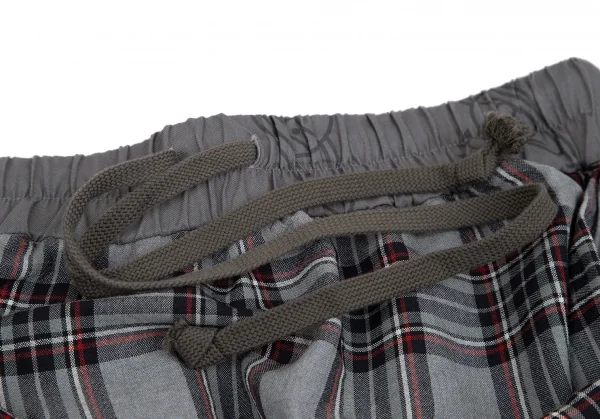 ヴィヴィアンウエストウッドマンVivienne Westwood MAN ウエスト切替タータンチェックサルエルパンツ グレー46 K-117271_004