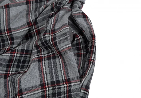 ヴィヴィアンウエストウッドマンVivienne Westwood MAN ウエスト切替タータンチェックサルエルパンツ グレー46 K-117271_006