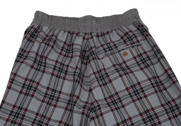 ヴィヴィアンウエストウッドマンVivienne Westwood MAN ウエスト切替タータンチェックサルエルパンツ グレー46 K-117271_010