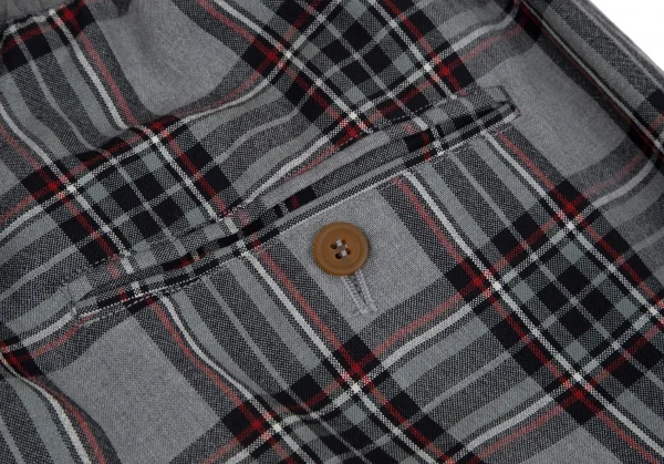 ヴィヴィアンウエストウッドマンVivienne Westwood MAN ウエスト切替タータンチェックサルエルパンツ グレー46 K-117271_011