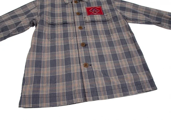 ヴィヴィアンウエストウッドマンVivienne Westwood MAN オーブワッペンチェックジャケット 紺48 K-117276_007