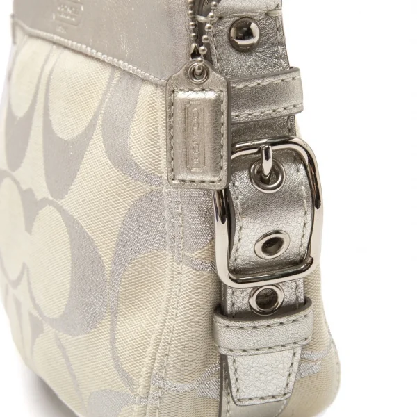 コーチCOACH シグニチャーショルダーバッグ ベージュシルバー K-117279_003