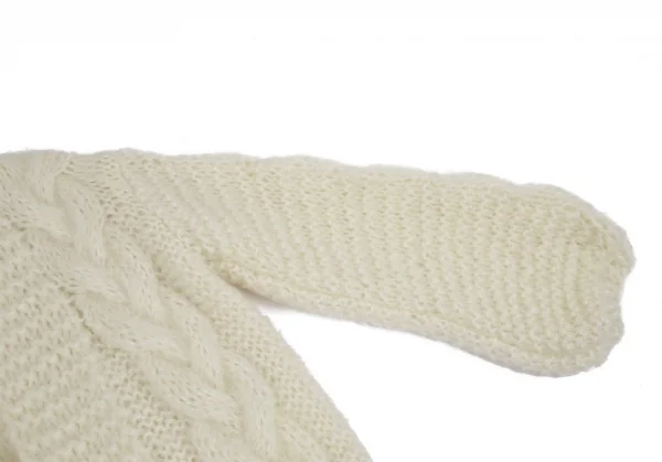 タオtao モヘヤナイロン縄柄手編ニットカーディガン 白F K-117283_004