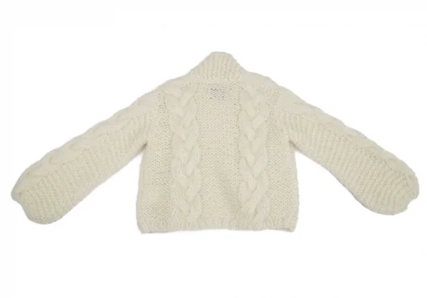 タオtao モヘヤナイロン縄柄手編ニットカーディガン 白F K-117283_009