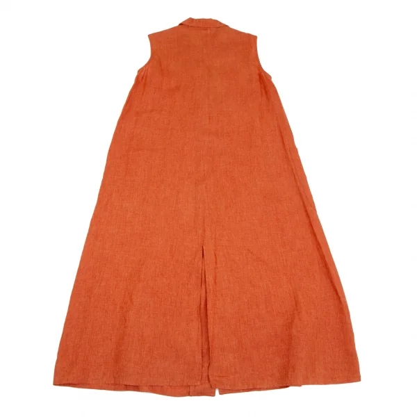 マックスマーラMax Mara リネンノースリーブロングジャケット オレンジ40 K-117287_013