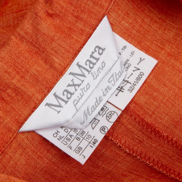 マックスマーラMax Mara リネンノースリーブロングジャケット オレンジ40 K-117287_019