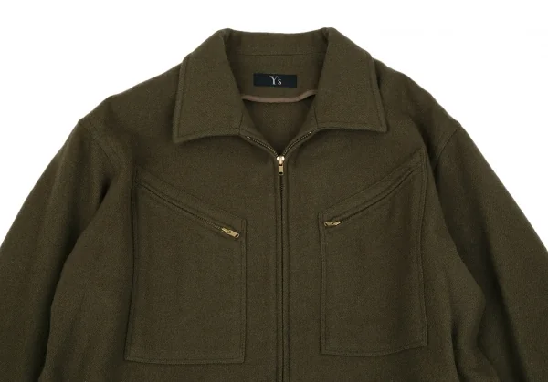 ワイズY's ウールナイロンジップポケットジャケット オリーブM位 K-117299_003