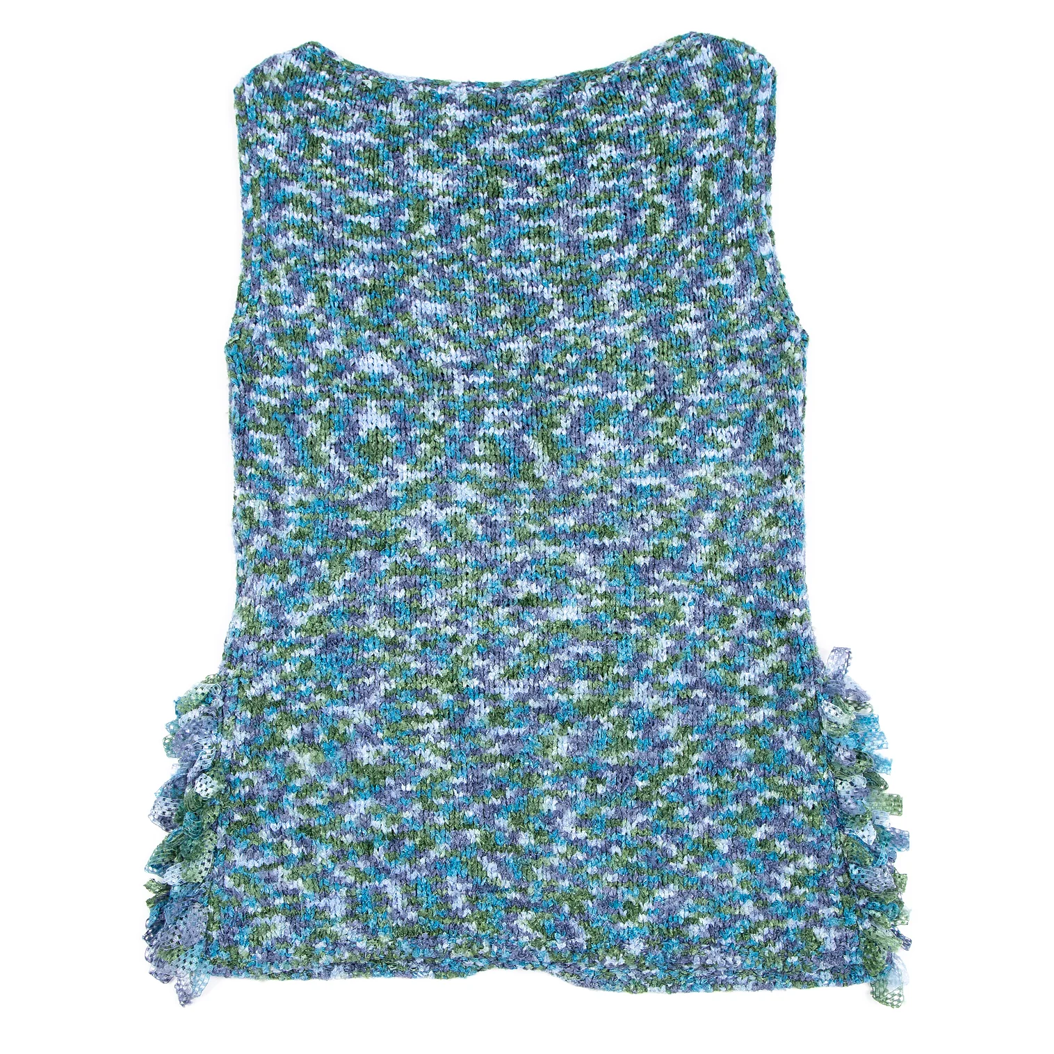 イッセイミヤケ ハートISSEY MIYAKE HaaT ナイロン裂き編みニットカーディガン 青緑2 【レディース】 イッセイミヤケ ハートISSEY MIYAKE HaaT ナイロン裂き編み