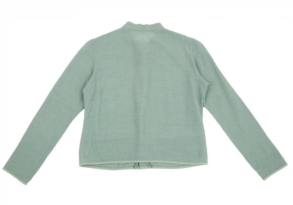 イッセイミヤケ ハートISSEY MIYAKE HaaT ウールナイロンジョーゼットスタンドカラージャケット グリーン2 K-117315_013