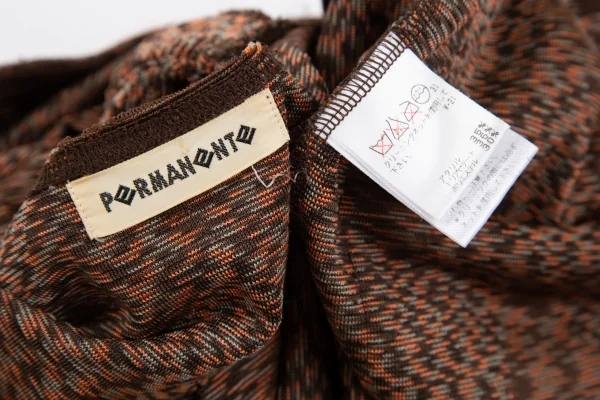 イッセイミヤケペルマネンテISSEY MIYAKE PERMANENTE ダイヤチェックジャガードレイヤードニットジャケット 茶2 K-117319_015