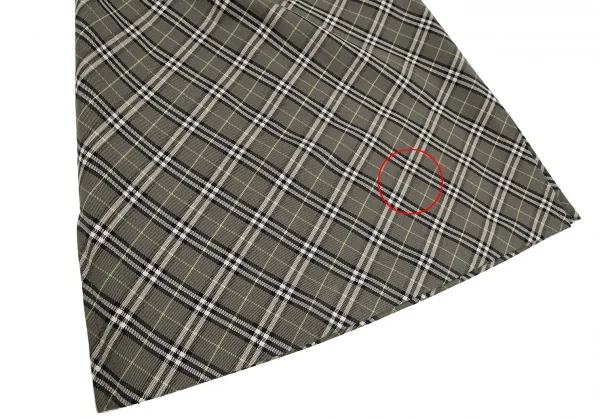 バーバリー ブルーレーベルBURBERRY BLUE LABEL ウールバイアスノバチェックスカート 緑38 K-117345_005