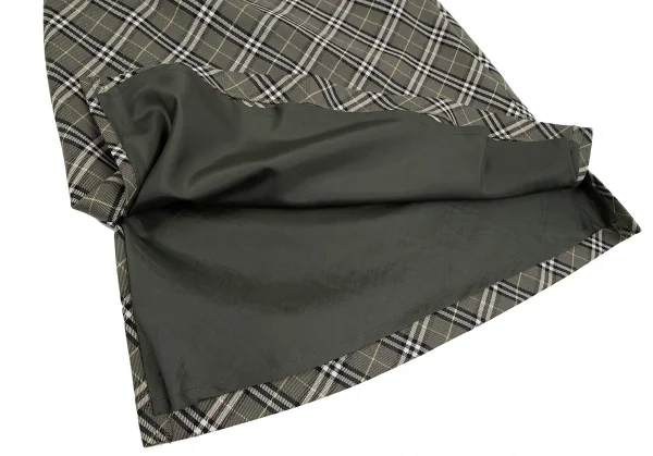 バーバリー ブルーレーベルBURBERRY BLUE LABEL ウールバイアスノバチェックスカート 緑38 K-117345_007