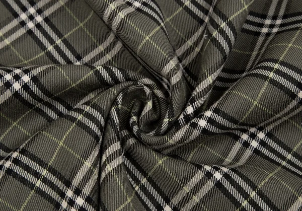 バーバリー ブルーレーベルBURBERRY BLUE LABEL ウールバイアスノバチェックスカート 緑38 K-117345_009