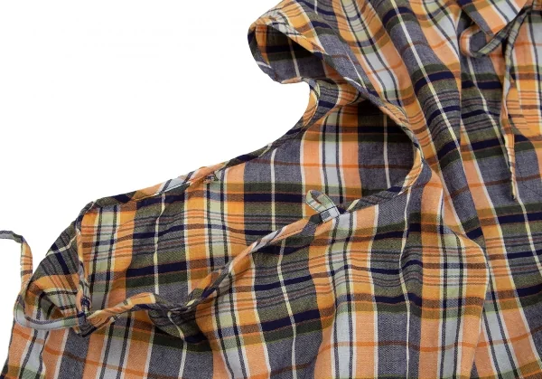 ヴィヴィアンウエストウッド レッドレーベルVivienne Westwood Red Label ハーフラッププルオーバーチェックブラウス オレンジ紺2 K-117346_010