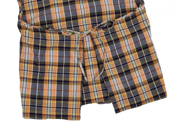 ヴィヴィアンウエストウッド レッドレーベルVivienne Westwood Red Label ハーフラッププルオーバーチェックブラウス オレンジ紺2 K-117346_013