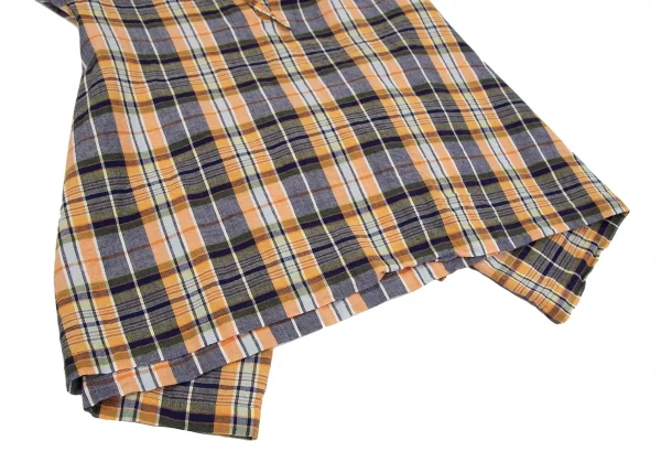 ヴィヴィアンウエストウッド レッドレーベルVivienne Westwood Red Label ハーフラッププルオーバーチェックブラウス オレンジ紺2 K-117346_007