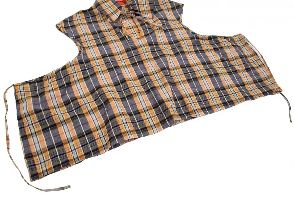 ヴィヴィアンウエストウッド レッドレーベルVivienne Westwood Red Label ハーフラッププルオーバーチェックブラウス オレンジ紺2 K-117346_008