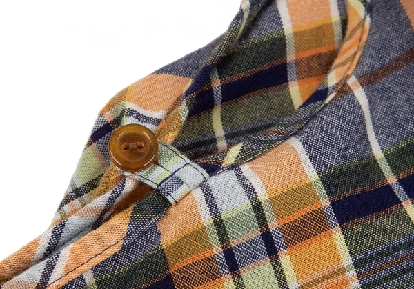 ヴィヴィアンウエストウッド レッドレーベルVivienne Westwood Red Label ハーフラッププルオーバーチェックブラウス オレンジ紺2 K-117346_009