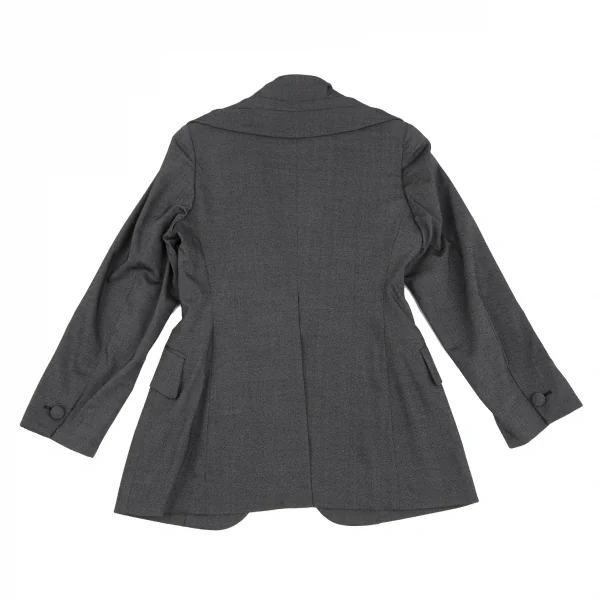 ロメオジリROMEO GIGLI 変形カラーダブルボタンジャケット グレーM位 K-117366_012