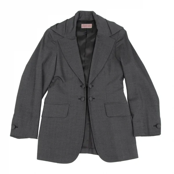 ロメオジリROMEO GIGLI 変形カラーダブルボタンジャケット グレーM位 K-117366_002