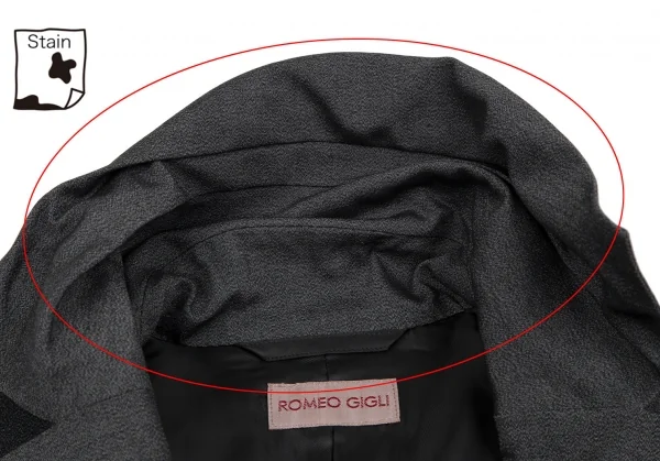 ロメオジリROMEO GIGLI 変形カラーダブルボタンジャケット グレーM位 K-117366_004