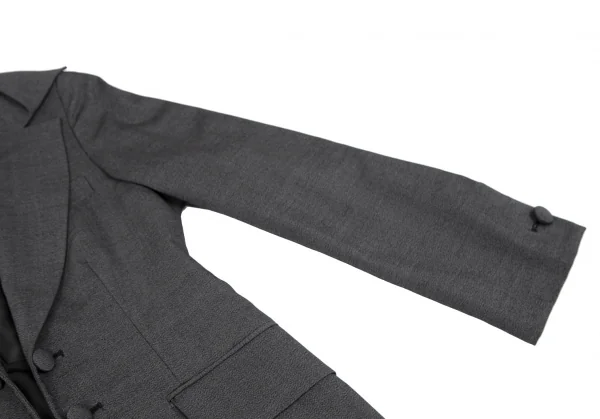 ロメオジリROMEO GIGLI 変形カラーダブルボタンジャケット グレーM位 K-117366_005