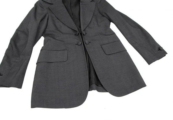 ロメオジリROMEO GIGLI 変形カラーダブルボタンジャケット グレーM位 K-117366_007