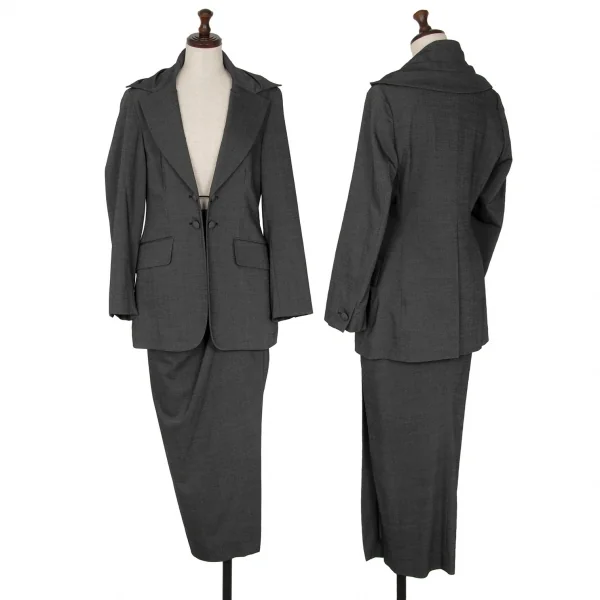 ロメオジリROMEO GIGLI 変形カラーダブルセットアップスーツ グレーM位 K-117368_001