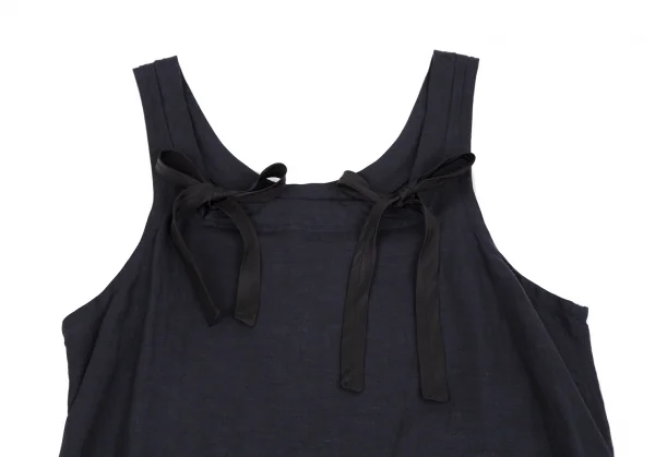 ワイズフォーリビングY's for living テンセルリネンリボンワンピース 紺M位 K-117370_010