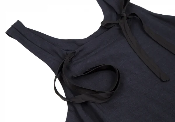 ワイズフォーリビングY's for living テンセルリネンリボンワンピース 紺M位 K-117370_011